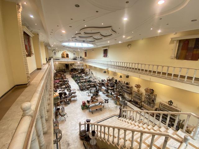 Showroom floor viewed from the mezzanine